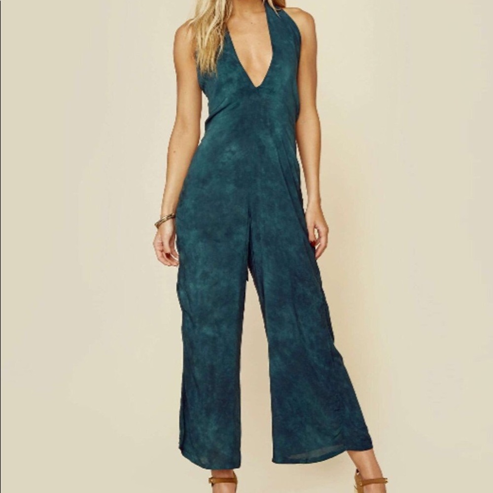 Blue life teal wide leg jumpsuit